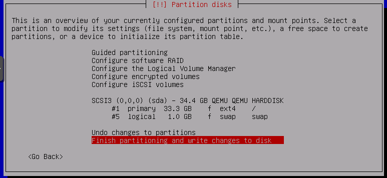 Finish Partition