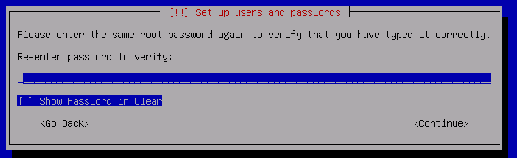 Konfirmasi Password Root