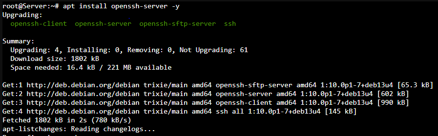 Gambar 5 Install OpenSSH-Server