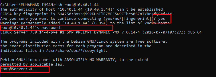 Gambar 10 Masuk OpenSSH-Server