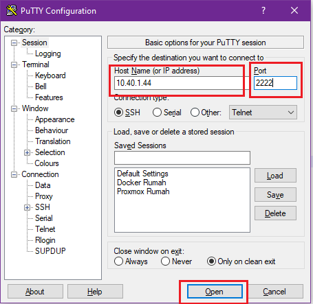 Gambar 14 Port Putty